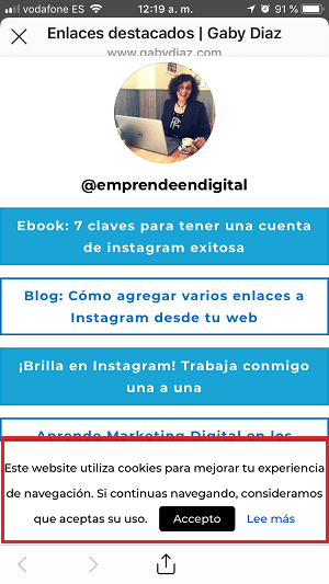 agregar varios enlaces a instagran desde tu web