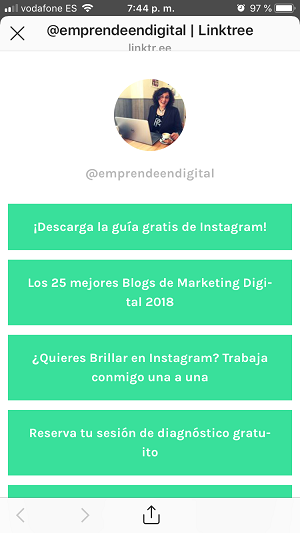 varios enlaces en instagram